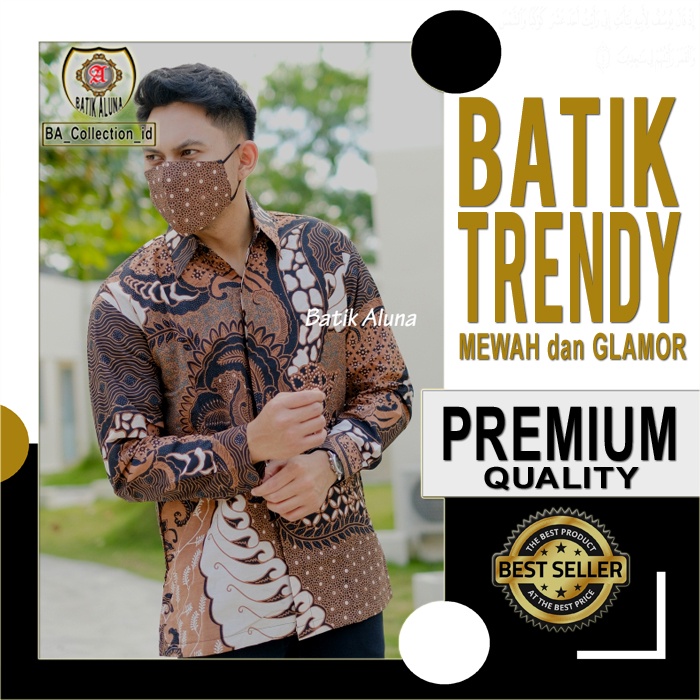 Baju Batik Pria Lengan Panjang Premium Prabuseno Kombinasi Keris Cowok Terlaris Terbaru Handara Prin