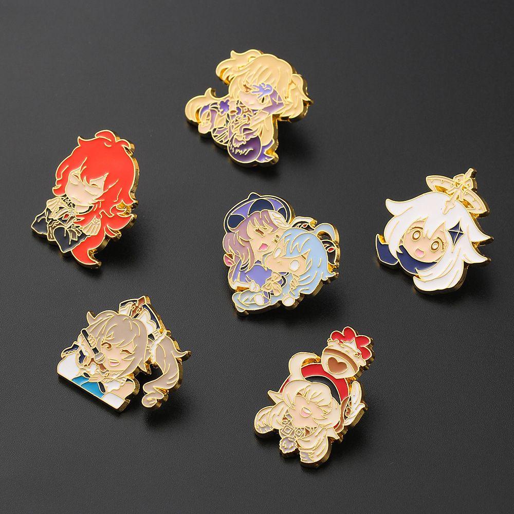 [Elegan] Genshin Impacts Lapel Pin Hadiah Cosplay Jaket Pin Pakaian Dekorasi Decor Badge Pin Lencana Anime Badge