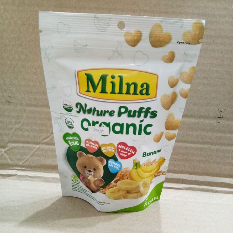 MILNA NATURE PUFFS ORGANIC 8+ CHEESE, BANANA 15GR