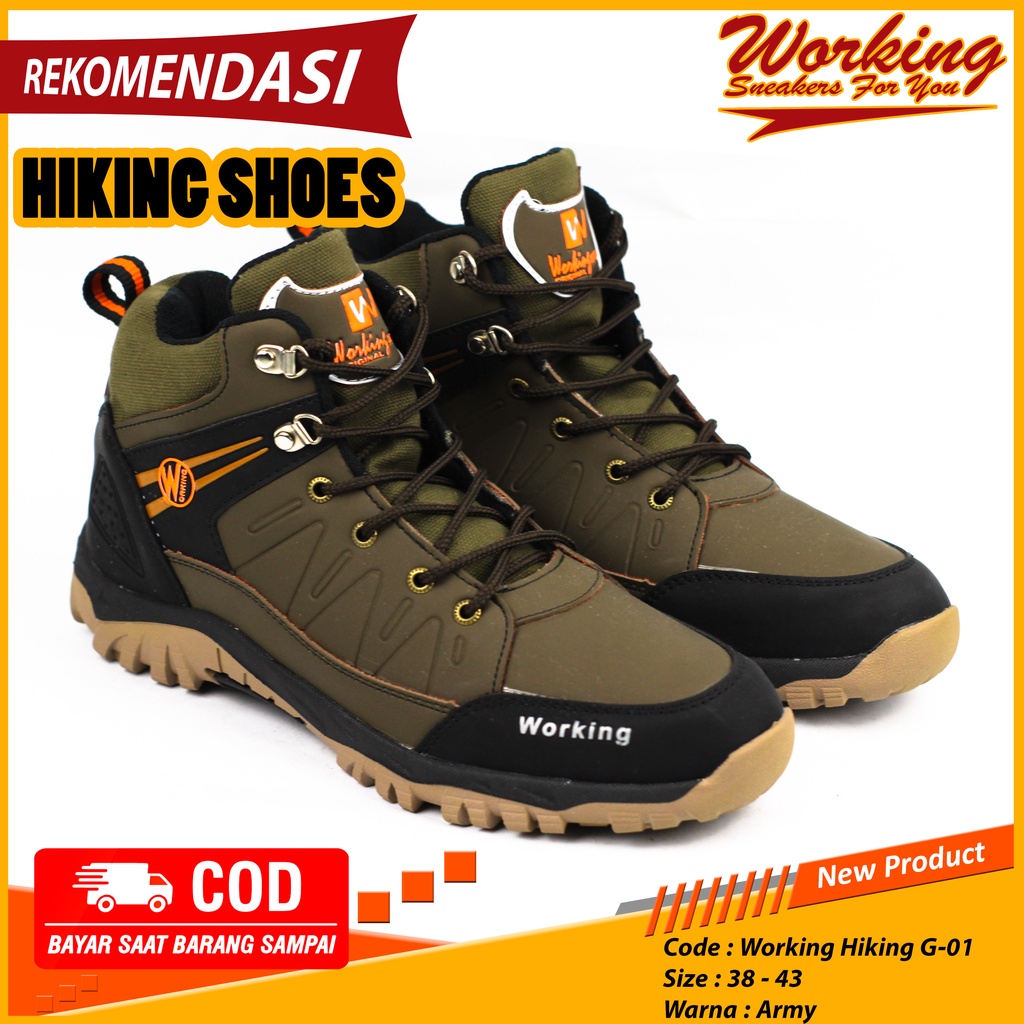 Sepatu Pria Boot Working G-01 // Sepatu Gunung Luar Negeri // Sepatu Tracking