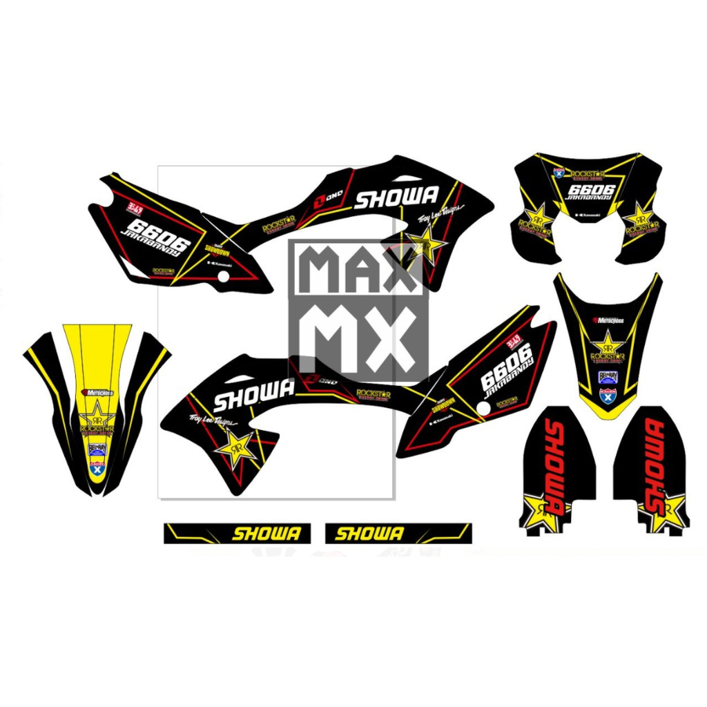 Decal Stiker KLX 150 BF Dekal Variasi Sticker Striping Custom Full Body hitam minimalis