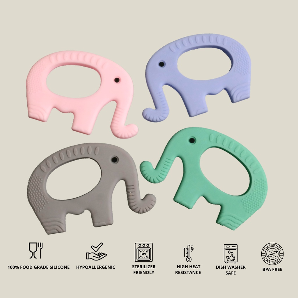 SILICONE BABY TEETHER SKINNY ELEPHANT