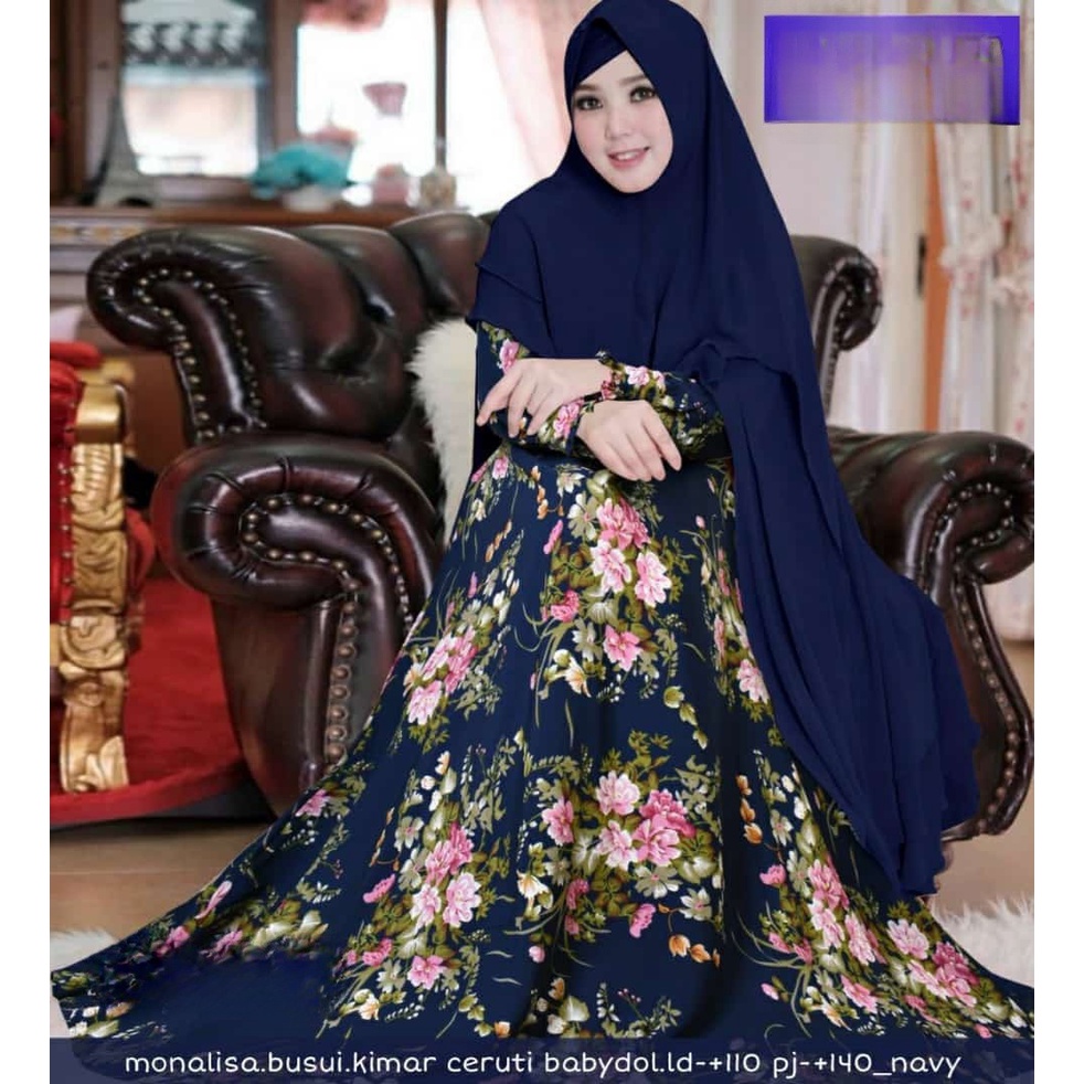 gamis monalisa pelangi ping+ khimar