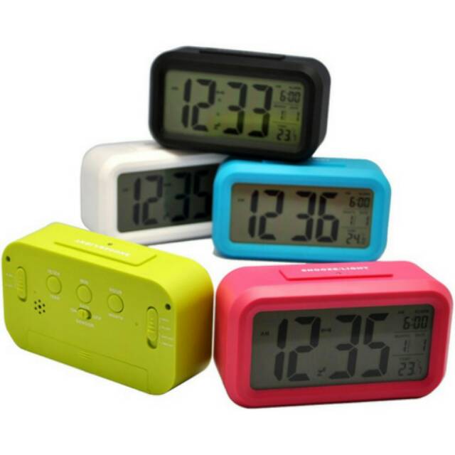 Jam Meja Alarm Digital Waker, Kalender, Suhu OMHA0ABK