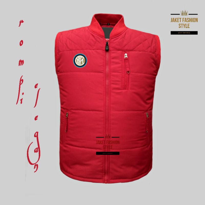 rompi jaket inter Milan / Rompi jaket merah polos / rompi Jaket terbaru 2022 keren original / Rompi 