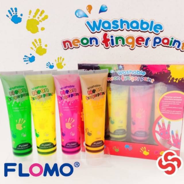 

Ready Stock FLOMO Washable Neon Fingerpaint