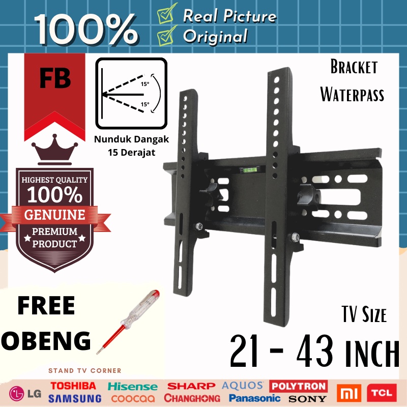 100% GARANSI COCOK!! Braket TV LED 43 42 40 32 26 24 20 17 14 Inch Bracket tv briket tv Breket tv LED LCD