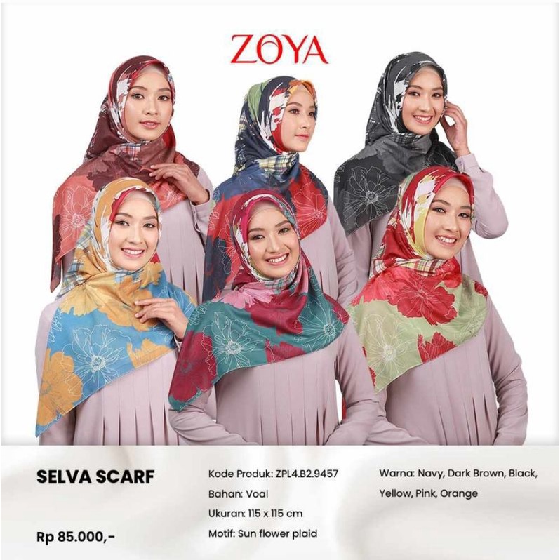 Promo Kerudung segiempat motif Selva Scarf Zoya terbaru