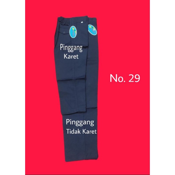 Celana Panjang Karet BIRU SD (No. 27-38) SMP (No. 40-48) Merek SERAGAM (Baca Deskripsi)