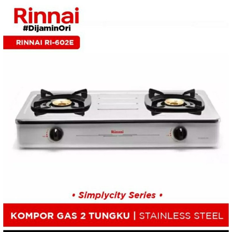 kompor rinnai 2 tungku stainless RI-602E
