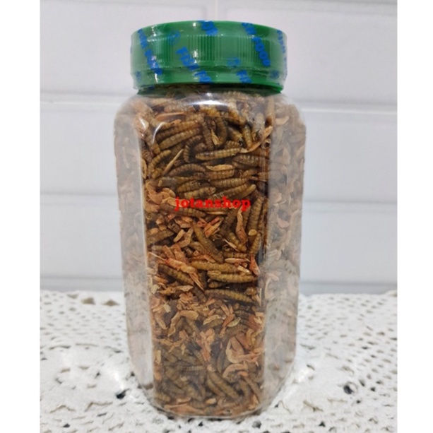 MAGGOT MIX 100GR PAKAN MAKANAN IKAN HIAS KOI LOUHAN ARWANA PREDATOR ULAT ULET UDANG KERING SUPER