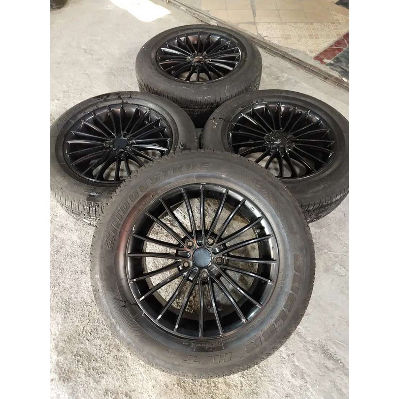 Velg Mobil Bekas Racing Jari-Jari Ring 17 lebar 7.5 pcd 5x114.3 + Ban Bridgetone 225 65 R17