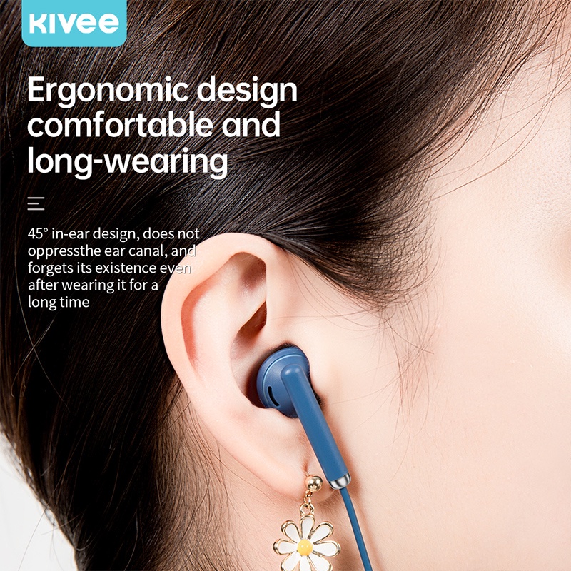 Kivee Headset earphone gaming macaron Original In ear universal Xiaomi oppo 3.5mm-5