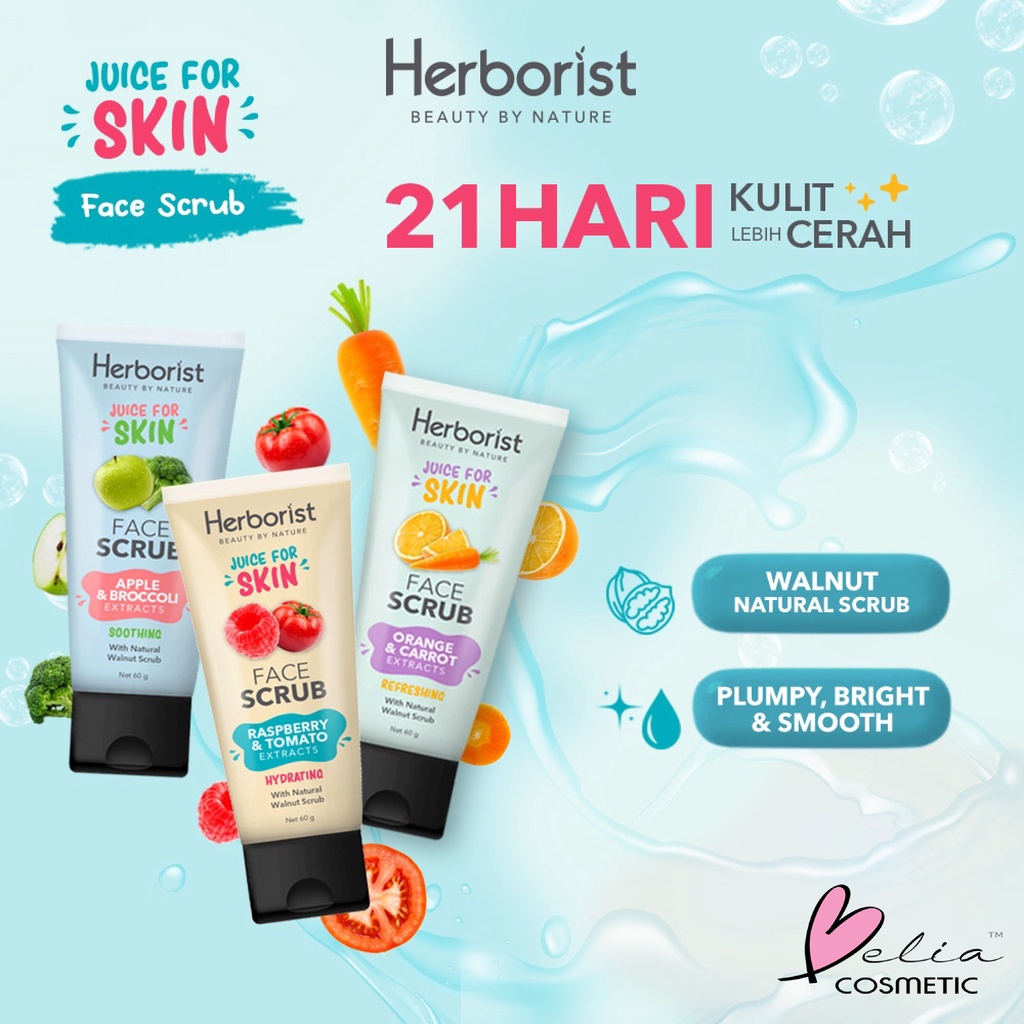 ❤ BELIA ❤ Herborist Juice For Skin Body Serum | Face Scrub | Exfoliating Gel Scrub | BPOM