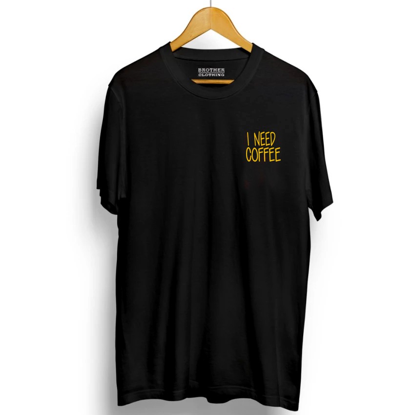 Kaos Distro I Need Coffee Little Yellow - Abu Misty Premium