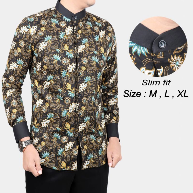 BATIK PRIA KEMEJA BATIK SLIM FIT MODERN LENGAN PANJANG CORAK MOTIF UNIK COLIN DION - CDL 158