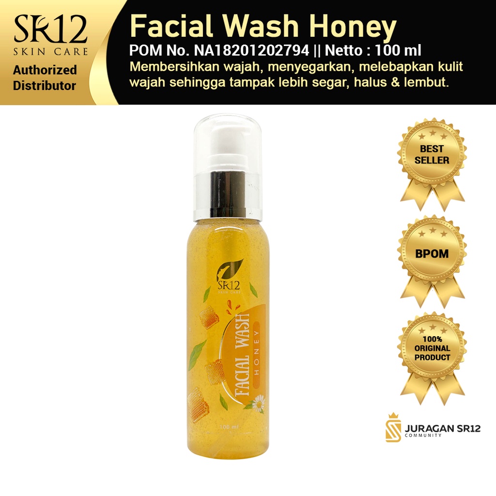 SR12 FACIAL WASH HONEY / SABUN MADU CAIR / SABUN KULIT KERING