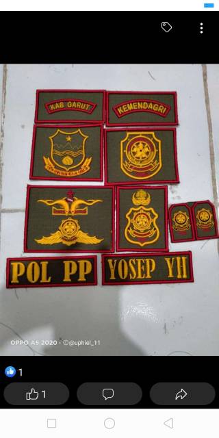 Bordir SATPOL PP TIMBUL 3D LIS MERAH