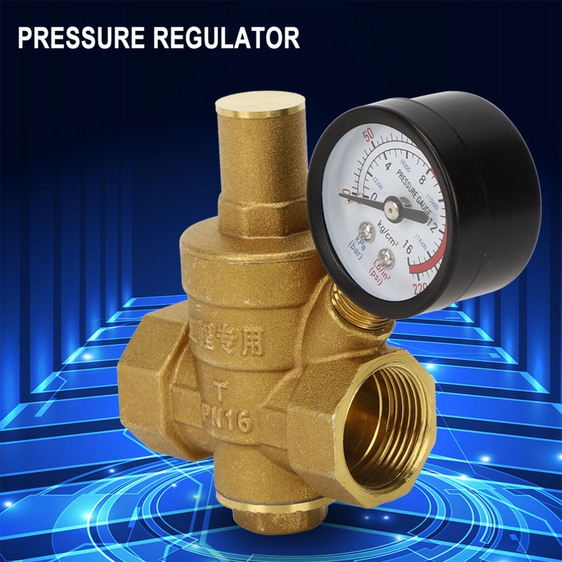 Gro DN20 Brass Pressure Reducer for Valve Reducer Menjaga Katup Dengan Pengukur