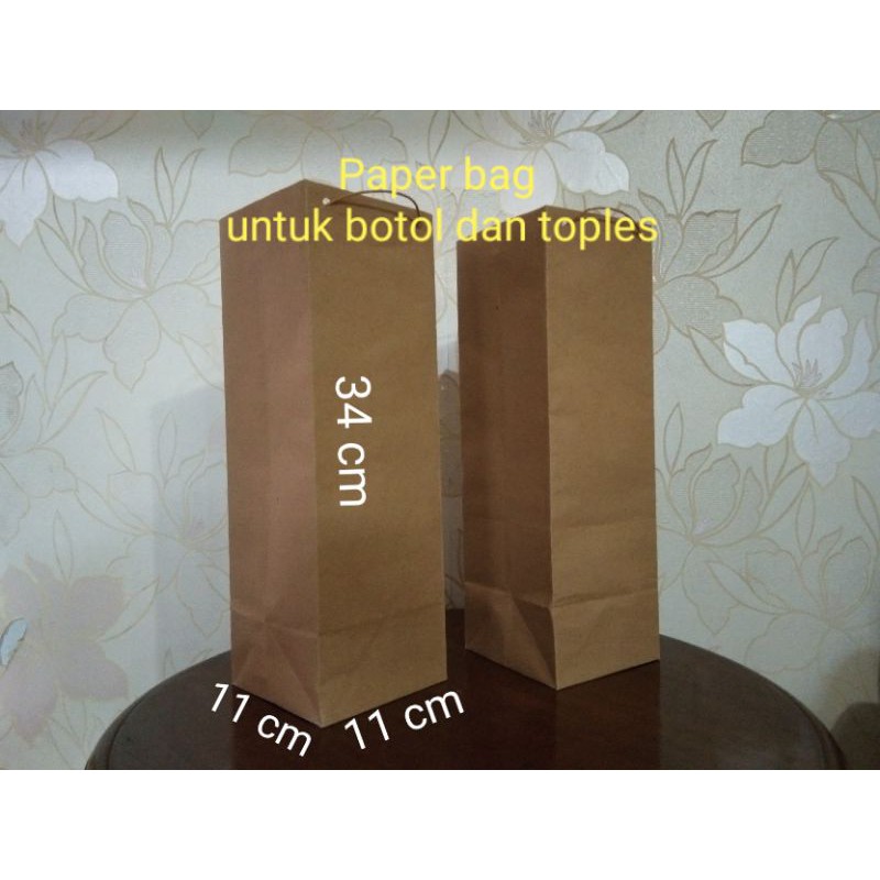 

paper bag botol 11 x 11 x 34 | paperbag botol toples