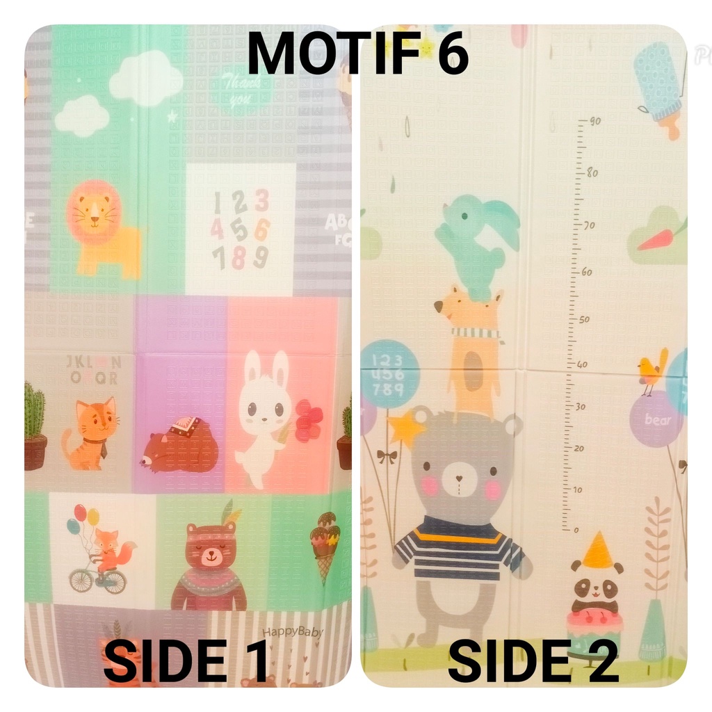 Matras Bayi Playmat Bayi Karpet Lipat Anak Bayi Tikar Lipat XPE MAT Double Side Tikar Lipat-MOTF 6