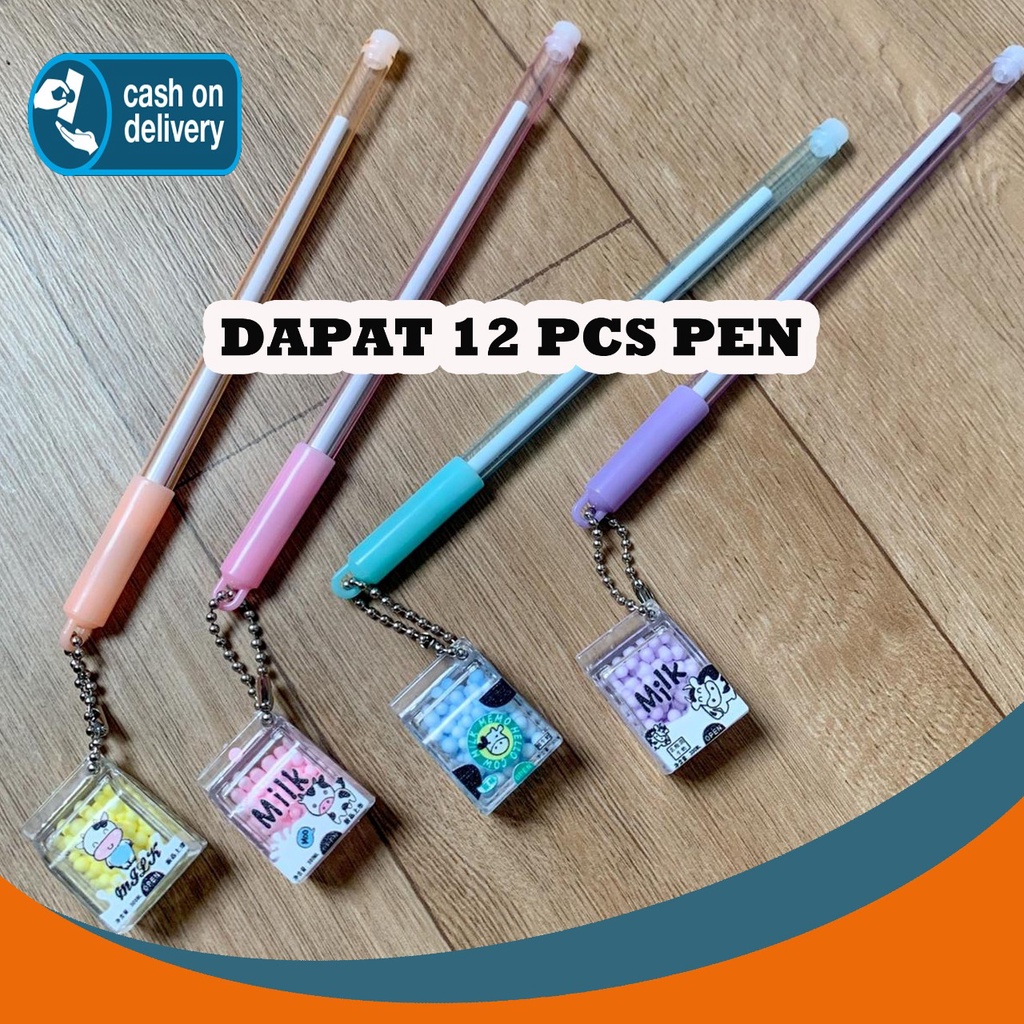 

SELUSIN PULPEN GANTUNGAN SUSU SAPI MILK ISI 12 PCS SUSU BINGRAE PEN PENA GEL KARAKTER LUCU BOBA BUBB