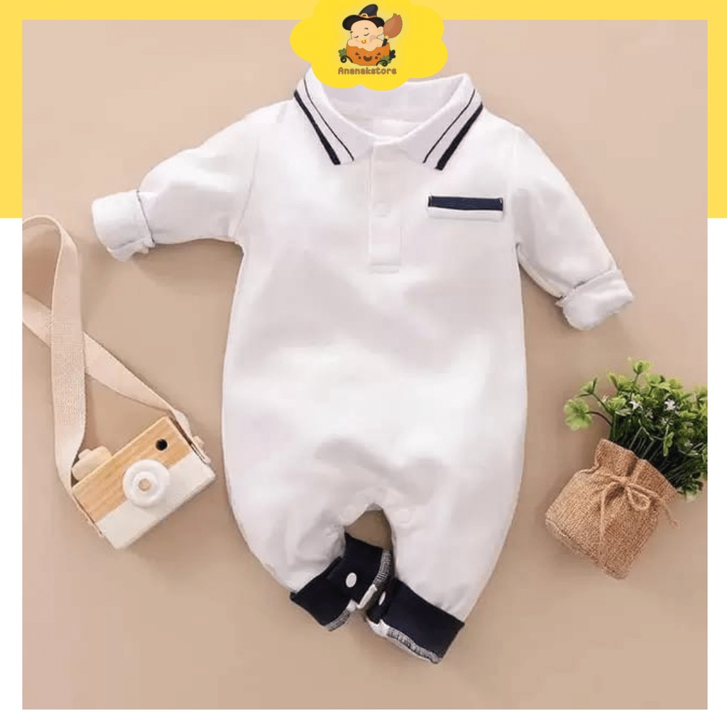 ANANAKSTORE/JUMPER POLOS/JUMPER PUTIH/JUMPER BAYI LENGAN PANJANG / BA-293