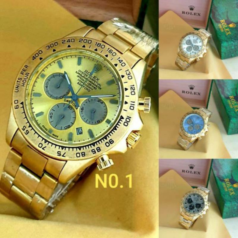JAM TANGAN PRIA ROLEX BAMFORD DAYTONA RLX768H  CRONO AKTIF FREE BOX ROLEX SPESIAL