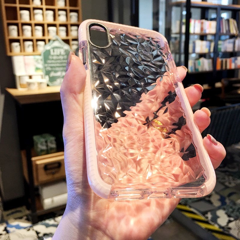 Premium case Iphone 11 Pro 6 6 Plus 7 8 7plus X XS Diamond Pattern Bahan Silikon Lembut Untuk