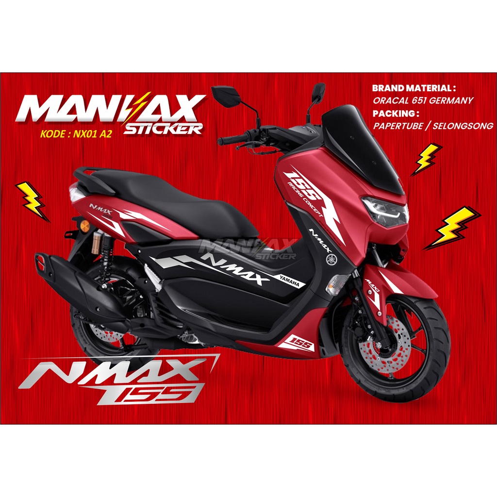 Jual Stiker Striping Nmax New Simpel - Cutting New Nmax 2022 Putih