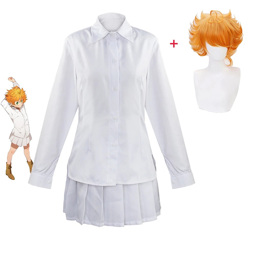 PREORDER Anime The Promised Neverland Emma Cosplay Costume Shirt Skirt Emma Norman Costume School Un