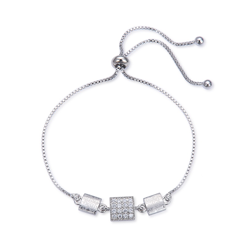 COD Gelang titanium lapis emas bola kristal berlian xuping Perhiasan perak 07b-29b