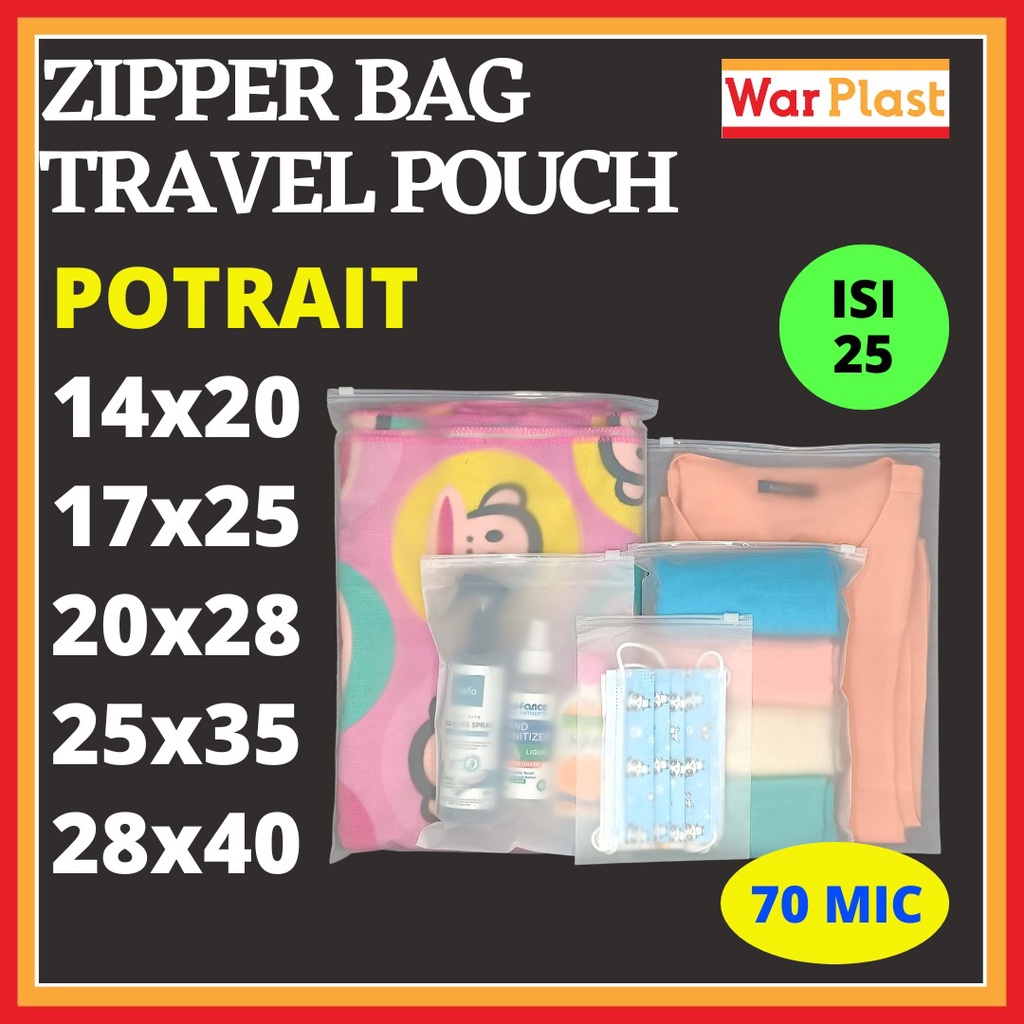 Plastik Zipper Bag Travel Pouch Organizer Storage Bening Doff Serbaguna