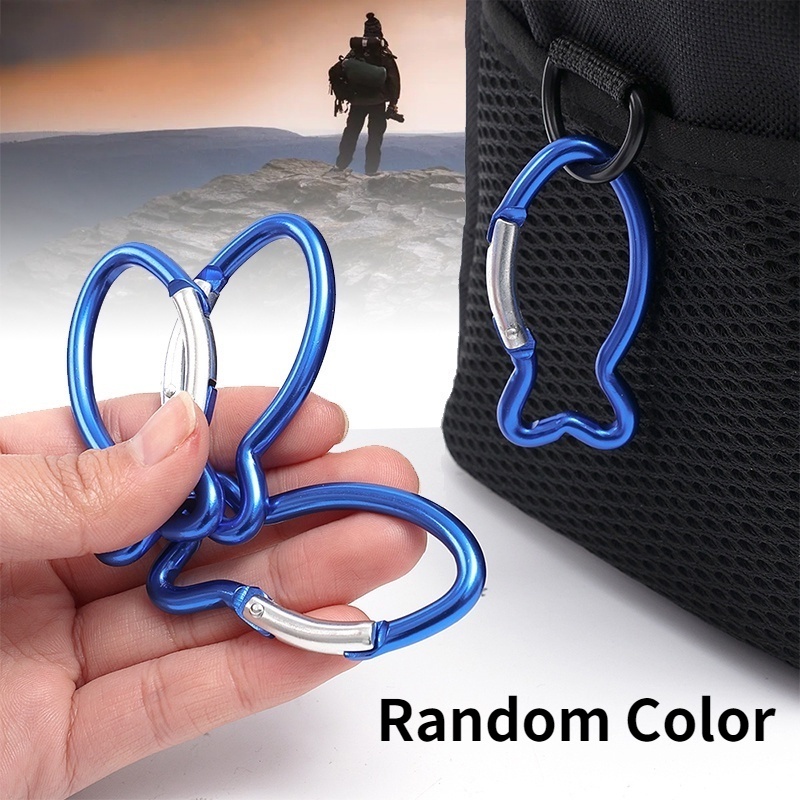 Carabiner Bentuk Ikan Bahan Aluminum Alloy Untuk Camping / Hiking