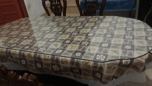 Taplak Meja Makan Plastik Tebal Oval 152x228cm Shabby Chic Leopard