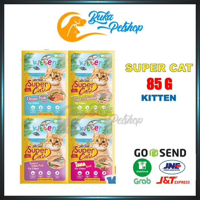 Makanan Kucing Supercat Kitten Pouch 85g