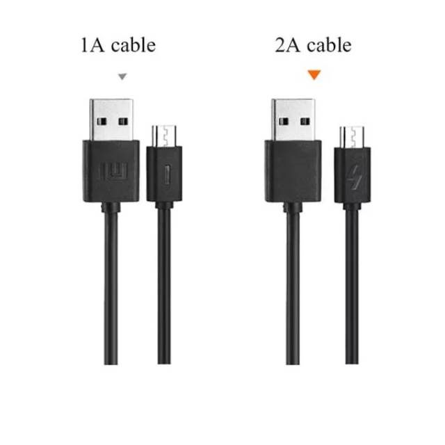 Asli Kabel Data Cable Xiaomi Original 100 Persen 2A Micro USB Fast Charging Logo Petir  HITAM DAN PUTIH