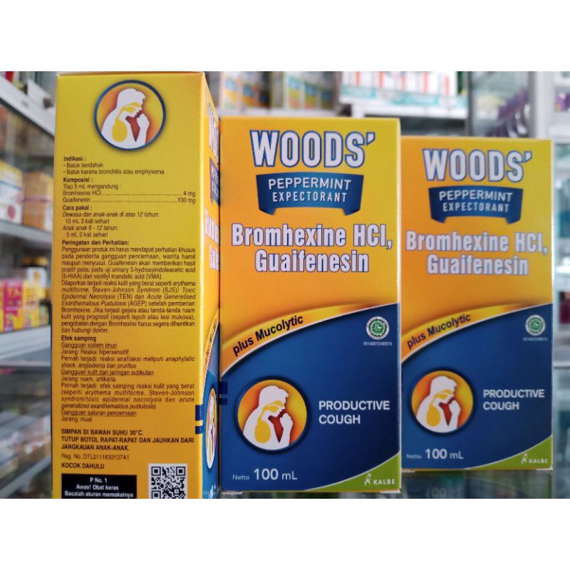 WOODS PEPPERMINT EXPECTORANT SIRUP 100ML - ED 06/2024