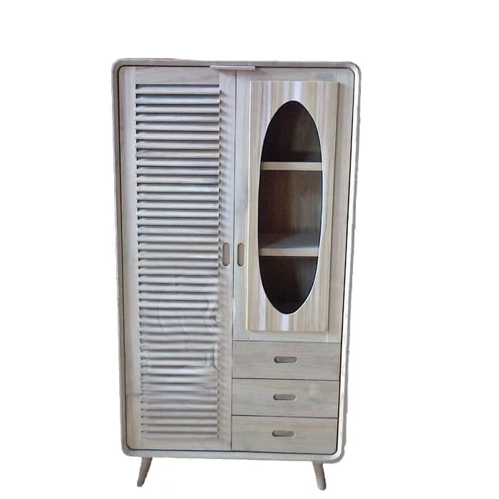 Lemari Baju Vintage Jati Mebel Jepara - Lemari Pakaian Retro Jati