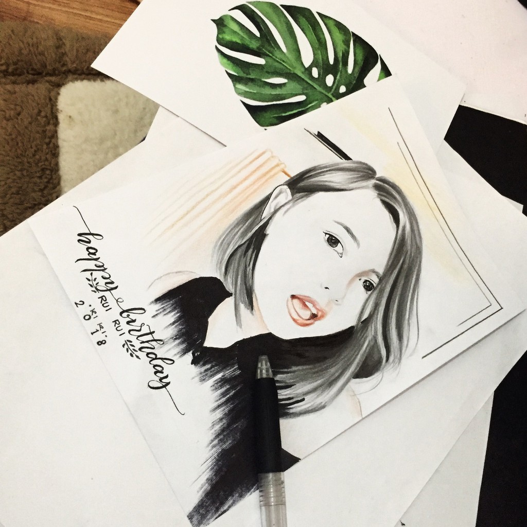 Sketsa Wajah Single (Berwarna) Kado Ulangtahun, Wisuda, Anniversary