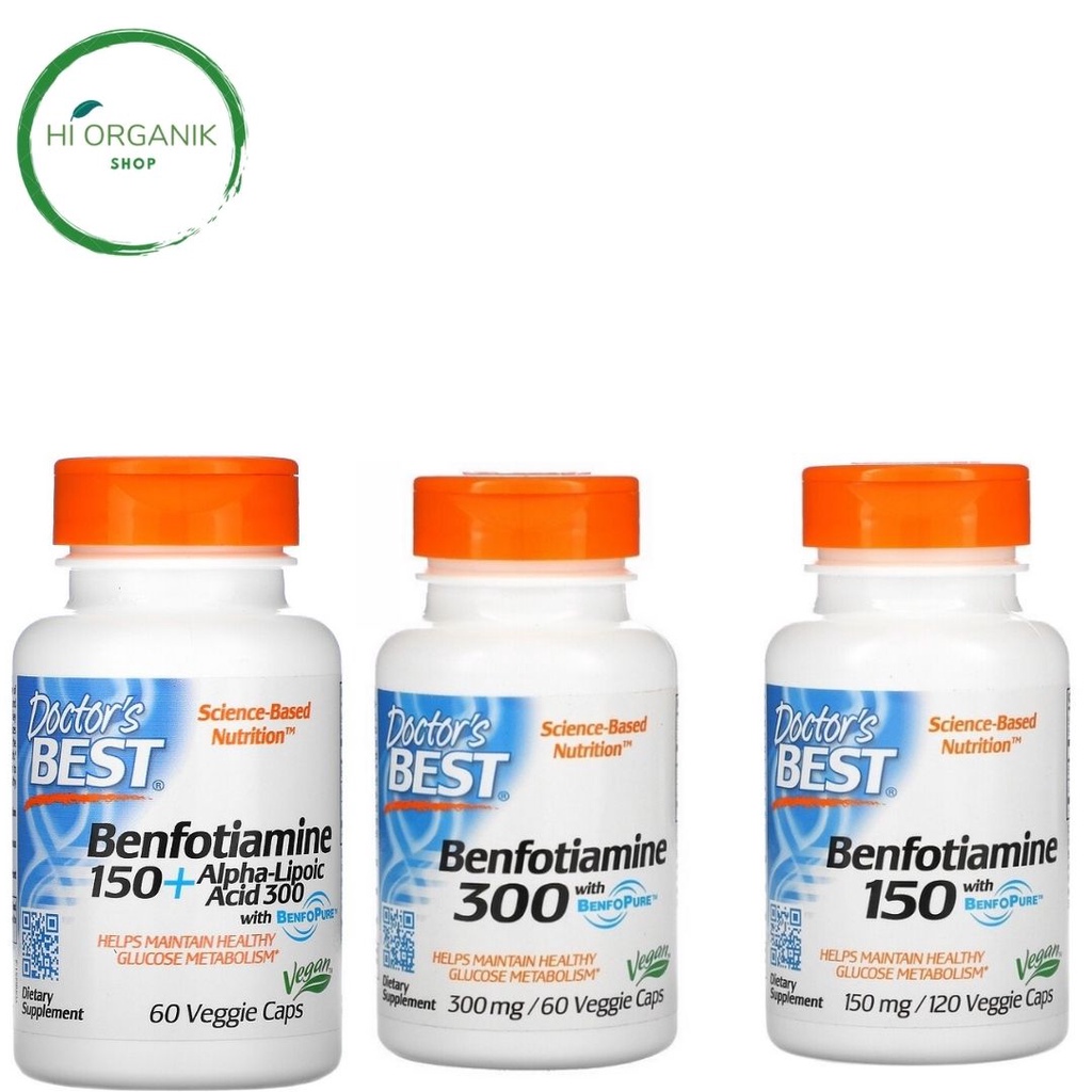 Doctor's Best Benfotiamine with BenfoPure 300 mg 60 Veggie Caps ; Benfotiamine 150 with BenfoPure 15