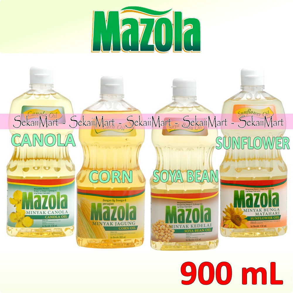 

MAZOLA Minyak Kanola / Kedelai / Matahari / Jagung 900ml Botol Besar Canola Soya SunFlower Corn Oil