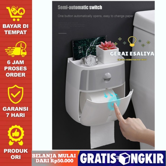 ECOCO Kotak Tisu Tissue Storage Toilet PaperBox Dispenser Double Layer