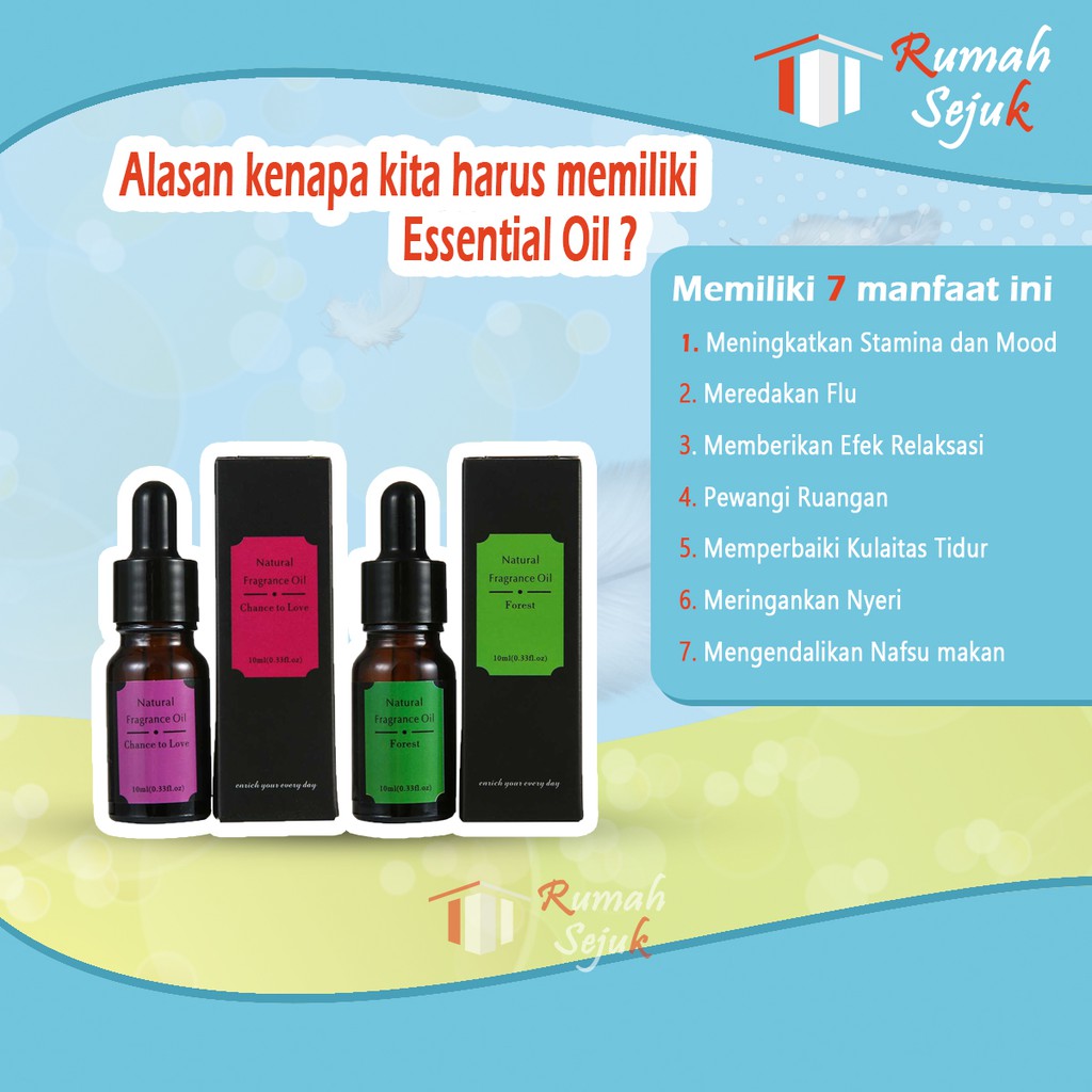 RS - Aromaterapi Pure 100% Murni &amp; Alami Air Fragrance Essensial Pengharum Pewangi Esensial Esential Oil Aromatheraphy Ruangan RS-17 10ml Defuser Humidifer Minyak Humadifier Humudifier Humdifier Difusser Essential TSLM1 TSLM2 RH-17 Kamar Taffware