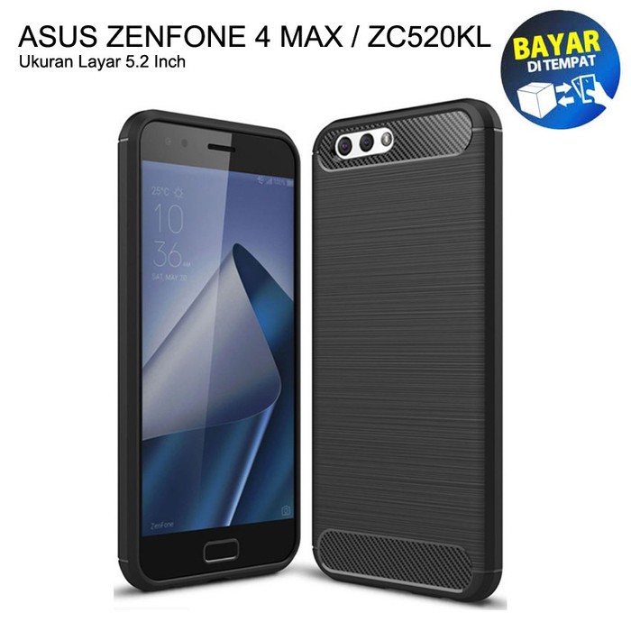 Case iPaky Carbon ASUS ZENPHONE 4 MAX ZC520KL Sopkes HP Asus ZC520KL Premium Kondom Hp Hitam Lentur