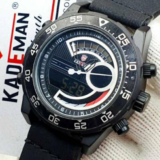 JAM TANGAN PRIA DUAL TIME KADEMAN KDM534 DIGITAL ANALOG ORIGINAL PRODUK