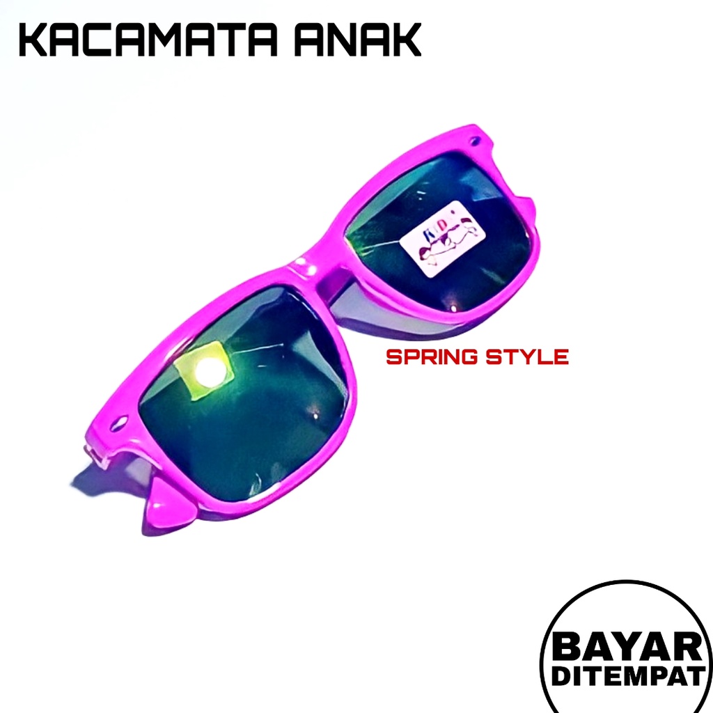 Kacamata anak trendy anak kaca mata lensa pelangi lucu keren variasi warna cewek / cowok - (Spring Style)