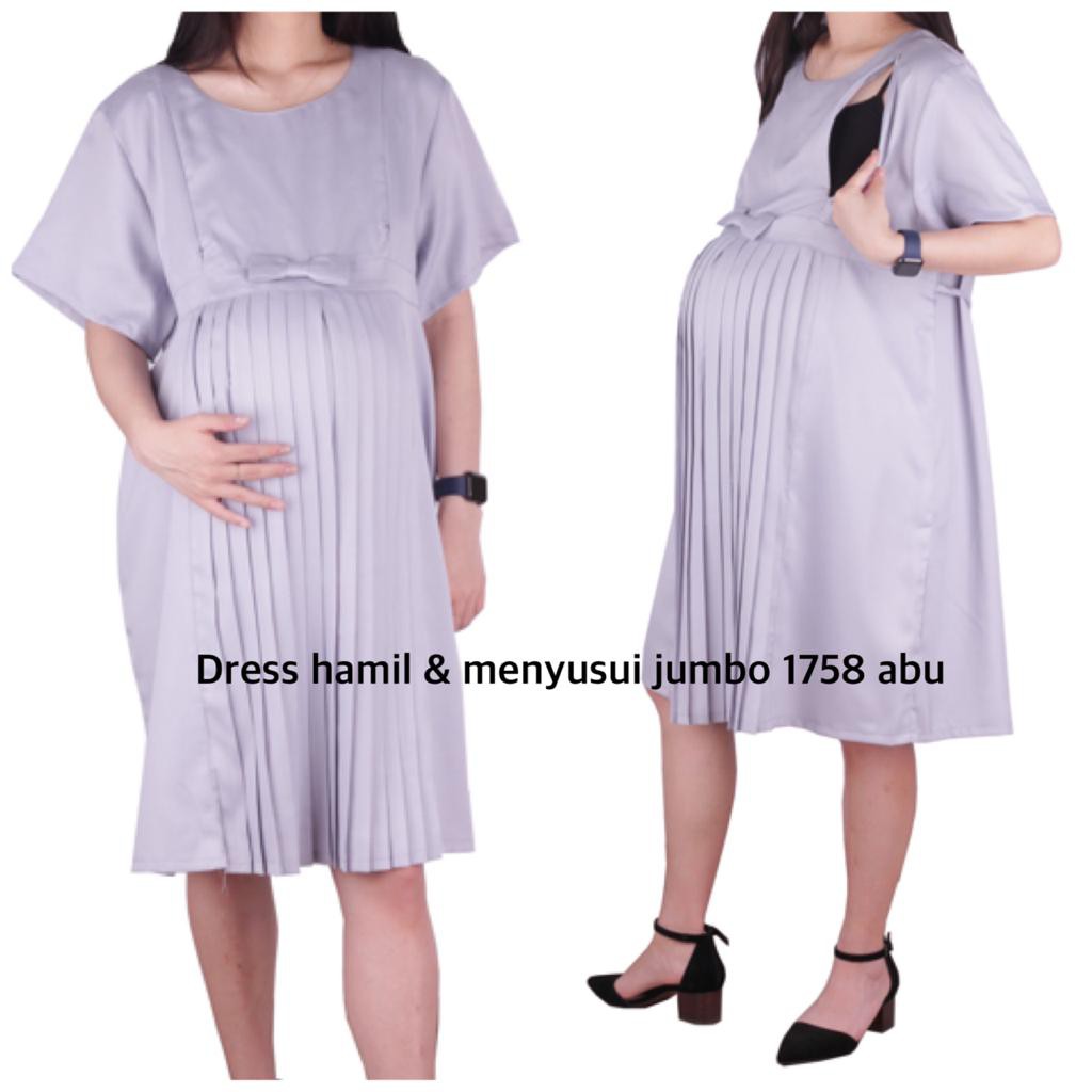 Dress hamil dan menyusui jumbo HMILL 1758 baju hamil bajuhamil