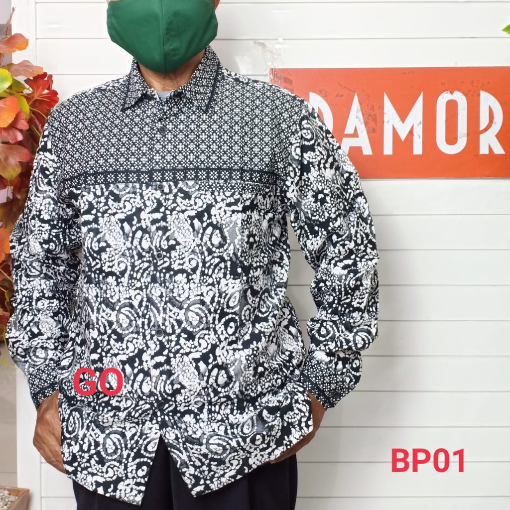 gof BRLC DAMOR (CRESSIDA) BATIK Cowok Pakaian Pria Kemeja Batik Reguler Lengan Panjang