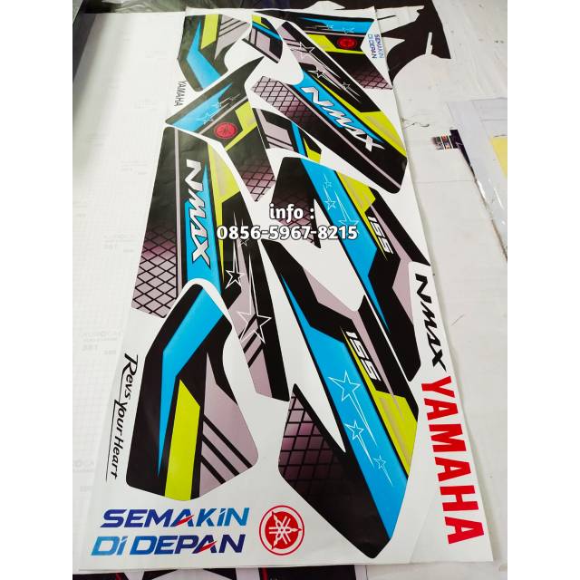 Striping semi Nmax old hitam biru hijau
